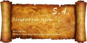 Singhoffer Alex névjegykártya