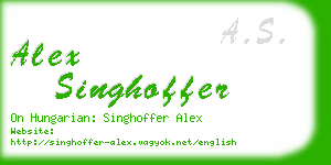 alex singhoffer business card